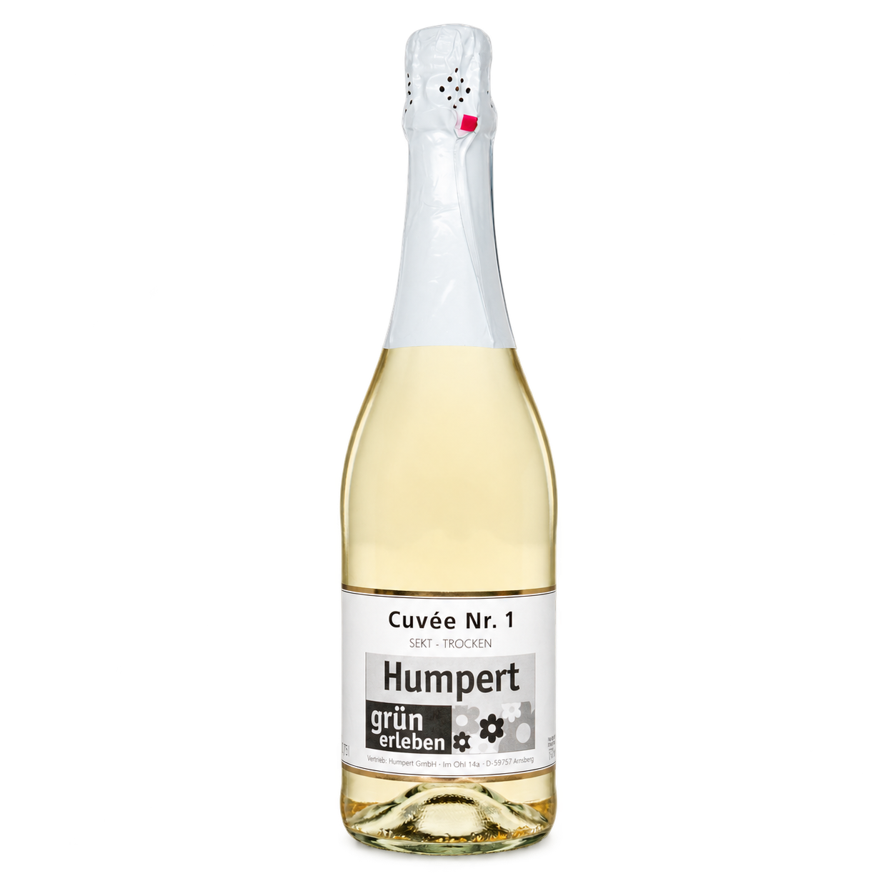 Water Concepts - Fles Sekt Cuvée alcoholvrije wijn met logo en etiket