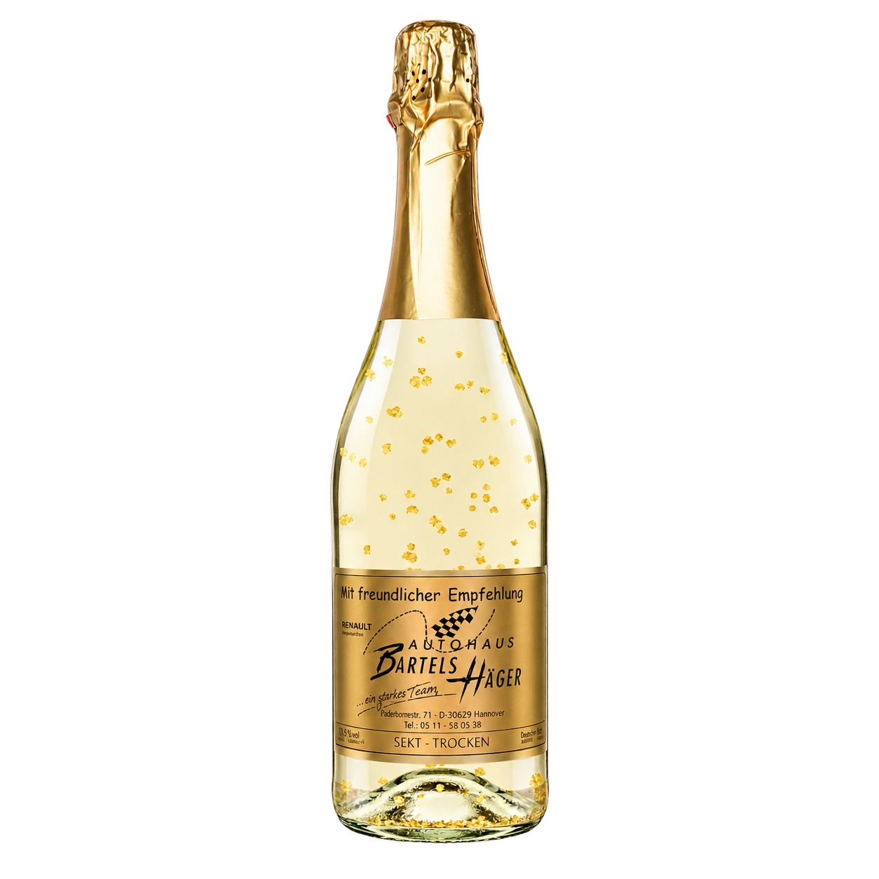 Water Concepts - Fles Sekt Gold wijn met logo en etiket