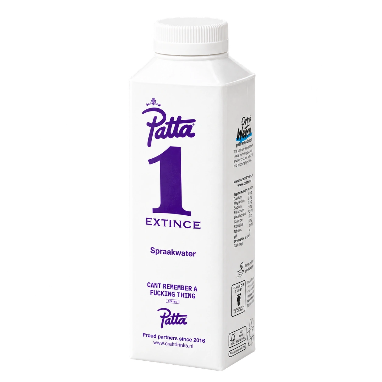 Water Concepts - kartonnen fles water met logo en bedrukking