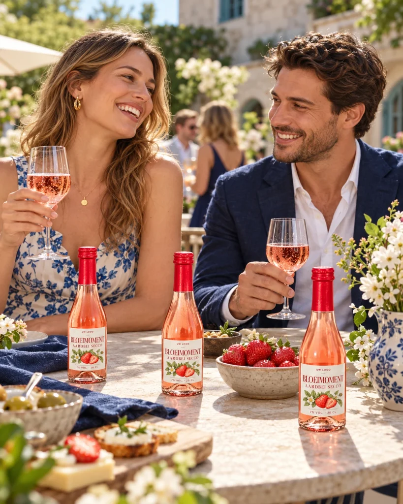 Secco à la fraise 20 cl avec étiquette personnalisée
