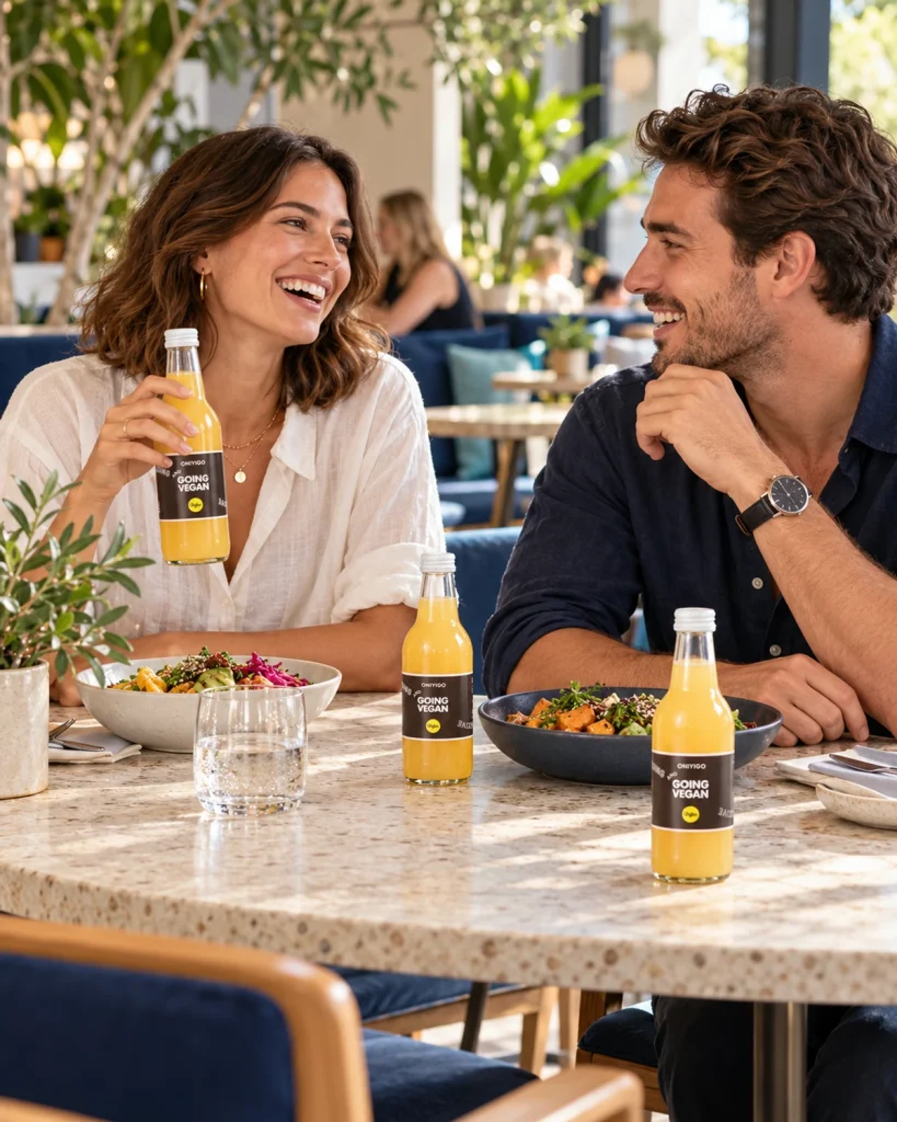 Jus de pomme-gingembre 25 cl avec étiquette personnalisée